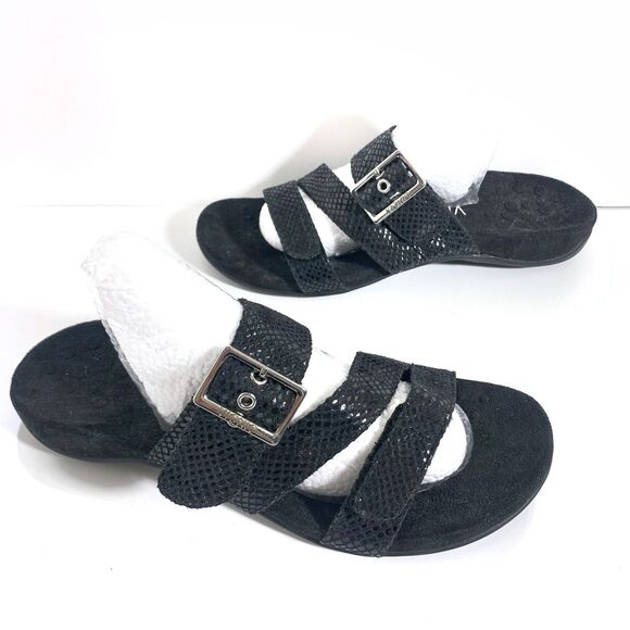 Vionic Women's Adjustable Black Slide Orthotic Sandal size 9 - Picture 1 of 14